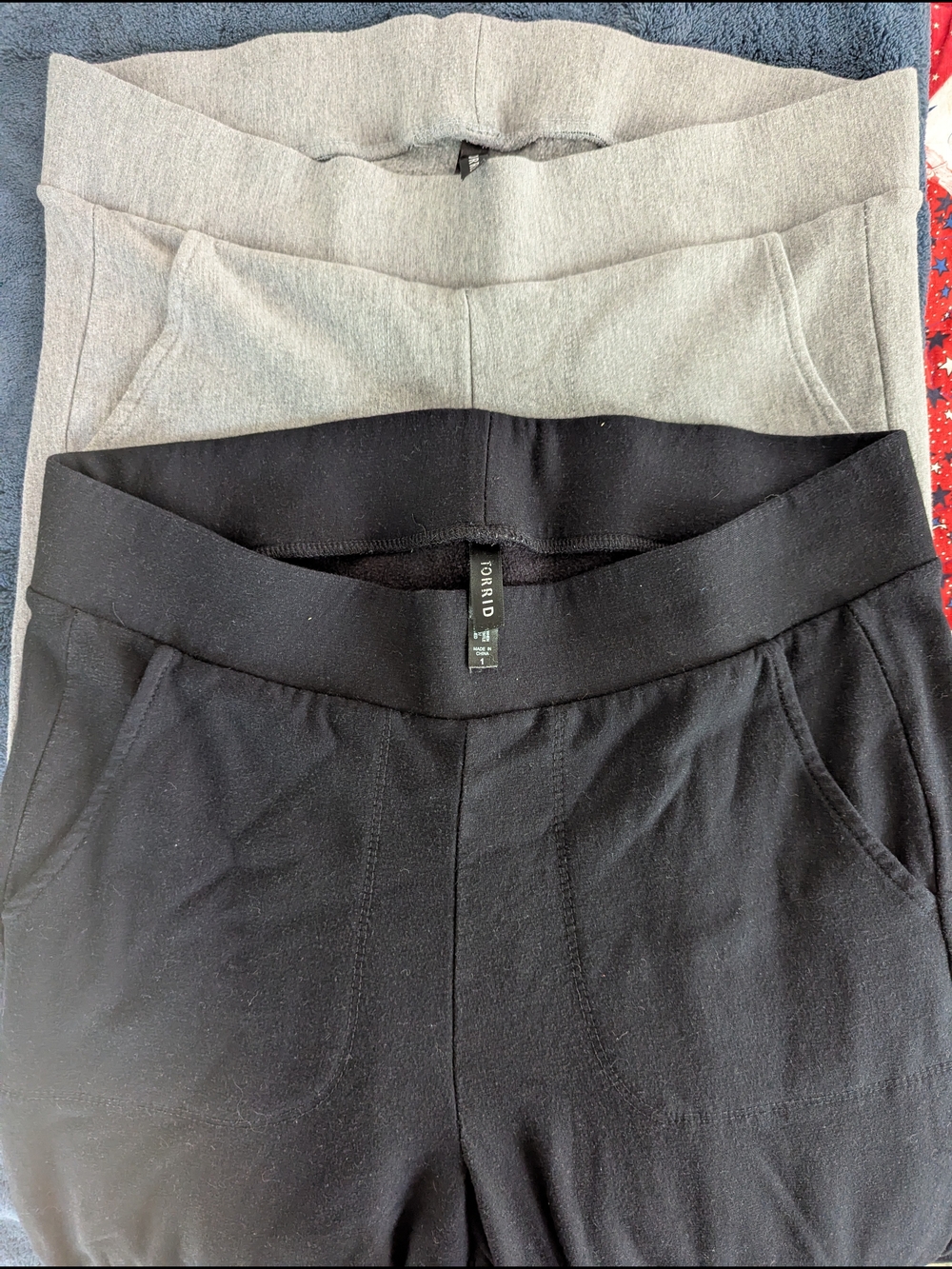 torrid Black and Light Heather Gray Fleece Lined Pull-On Leggings Duo